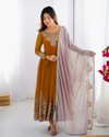 Tew Heavy Georgette With Multy Thread Heavy 5mm Embroidery Sequence Work Top With Bottom Dupatta Online Wholesale